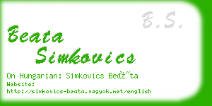 beata simkovics business card